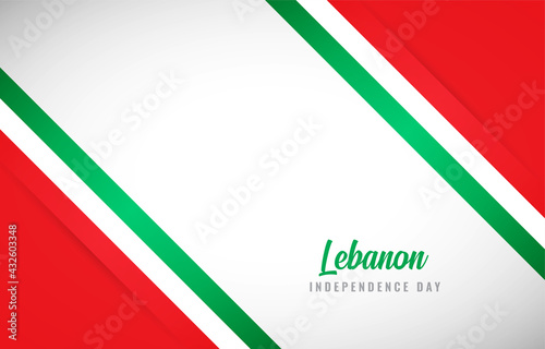 Happy Independence day of Lebanon with Creative Lebanon national country flag greeting background