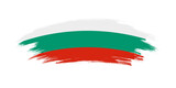 Artistic grunge brush flag of Bulgaria isolated on white background