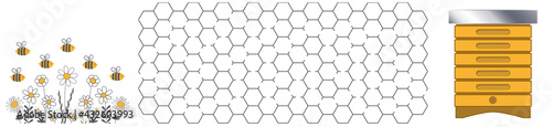 Bienen Labyrinth Rätsel Aufgabe für Erwachsene und Kinder