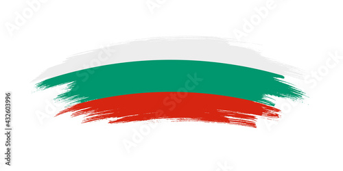 Artistic grunge brush flag of Bulgaria isolated on white background