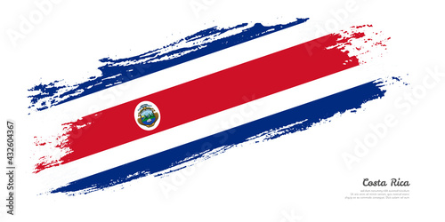 Hand painted brush flag of Costa Rica country with stylish flag on white background