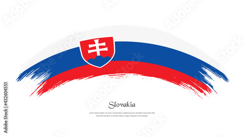Free Download Flag of Slovakia in grunge style stain brush with waving effect on isolated white background - GFXLoad
