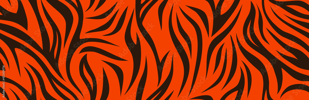 Tiger stripes pattern, animal skin, line background. Wild life wallpaper. Vector seamless texture. Tiger stripes pattern, animal skin, line background. Wild life wallpaper. Vector seamless texture.