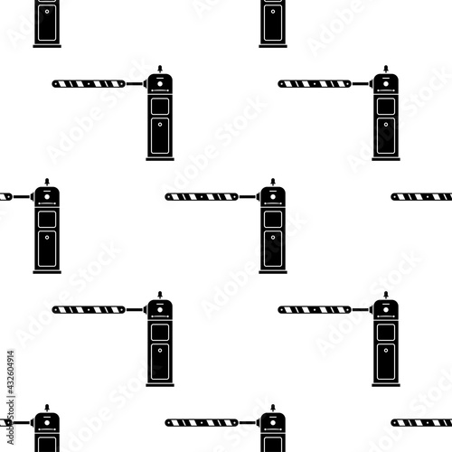 Boom Barrier Icon Seamless Pattern, Pivoted Bar Pole