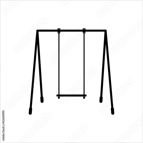 Swing Icon, Back And Forth Swinging Hanging Seat Suspended From Rope