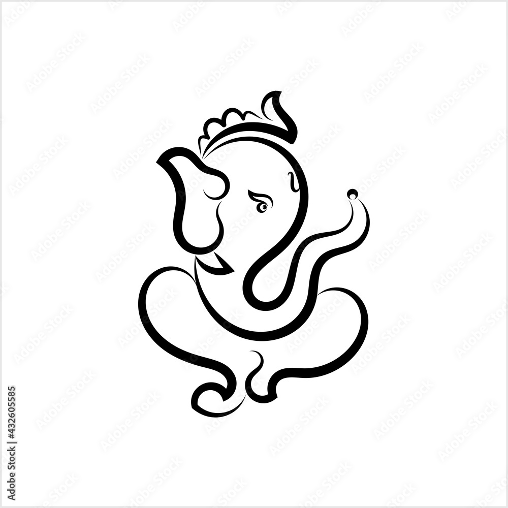 Ganesha The Lord Of Wisdom Calligraphic Style Ganesha The Lord Of Wisdom Calligraphic Style