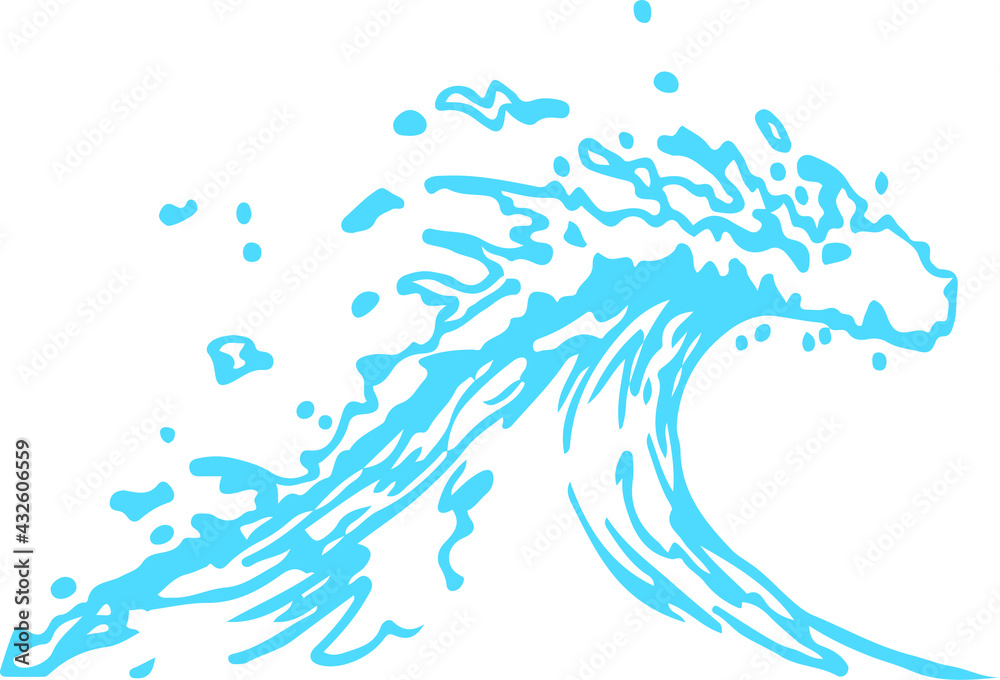 water wave vector on white background water wave vector on white background