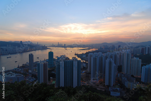 sunset of city