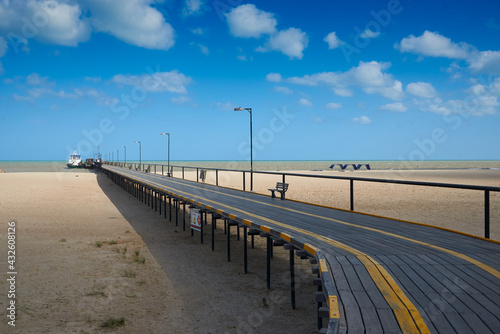 Pier on the beach of Riohacha in guajira Colombia.