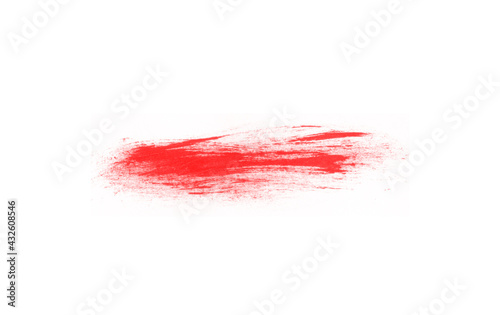 Red paint stroke isolated brush for art painting