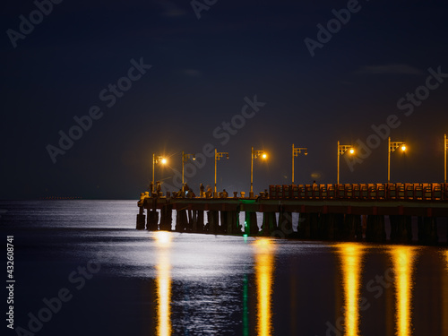 Water refaction with bridge photo