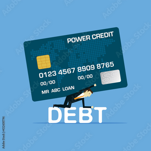 Business people struggling to get out of credit card debt
