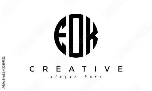 Letters EOK creative circle logo design vector	 photo