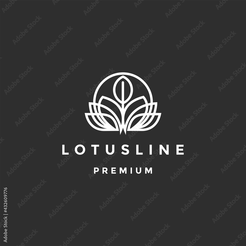 lotus flower yoga peace logo template vector logo design on a black background