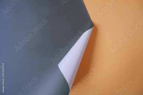 Layered rolling color papers. color layout for design, banner, and background.  photo