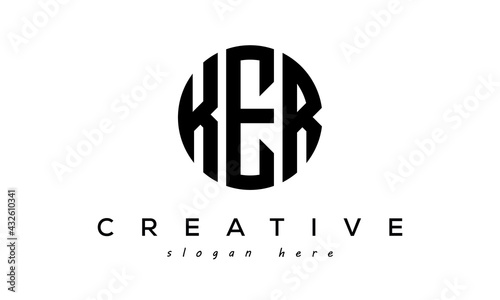 Letters KER creative circle logo design vector	
