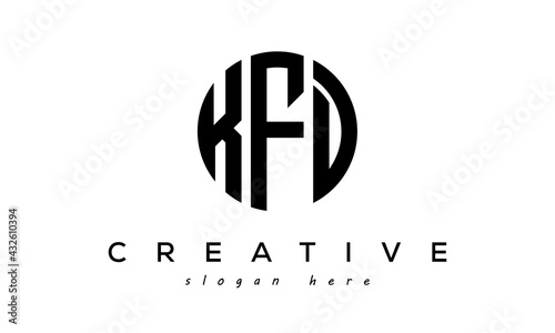 Letters KFD creative circle logo design vector	 photo