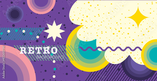 Retro Background, Cover, Poster Template Hippie Style from the 1960s.