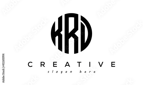 Letters KRD creative circle logo design vector	