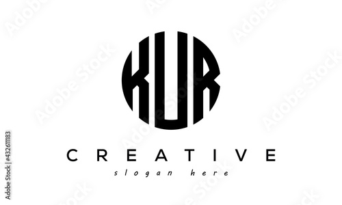 Letters KUR creative circle logo design vector	
