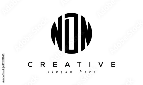 Letters NDN creative circle logo design vector	 photo