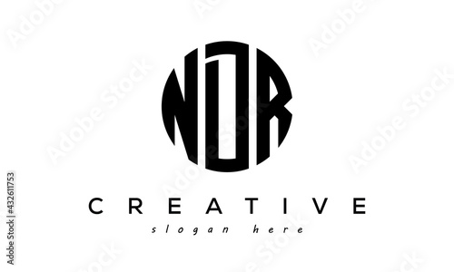 Letters NDR creative circle logo design vector	 photo