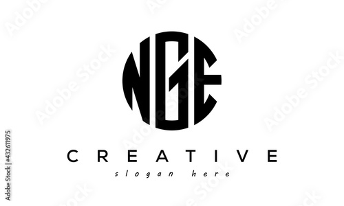 Letters NGE creative circle logo design vector	 photo