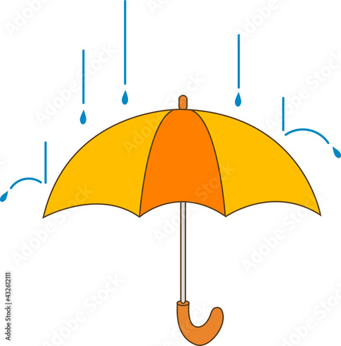 雨に打たれる傘