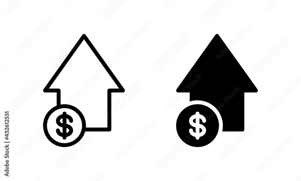 Cost reduction line icon vector. Cost reduction symbol for web Cost reduction line icon vector. Cost reduction symbol for web