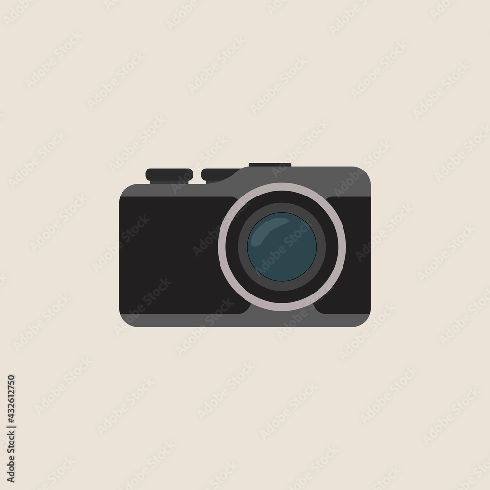 Photo camera in a flat style. Vector illustration 