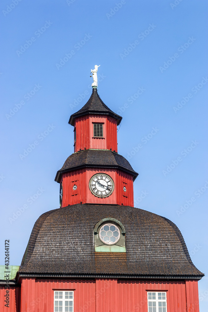 Old clock tower in wood