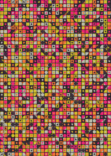 Abstract Geometric Pattern generative computational art illustration