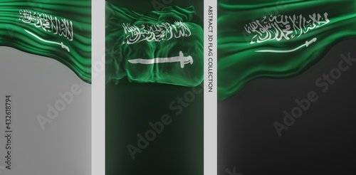 Abstract Saudi Arabia Flag 3D Render (3D Artwork) photo