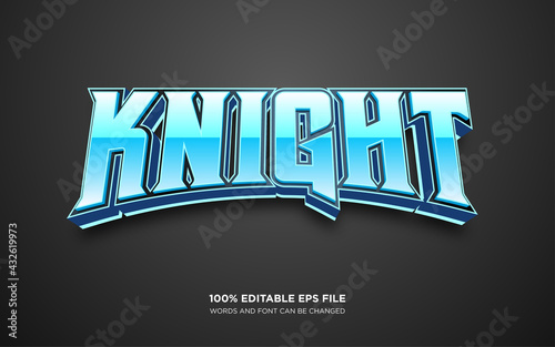 Knight 3D editable text style effect