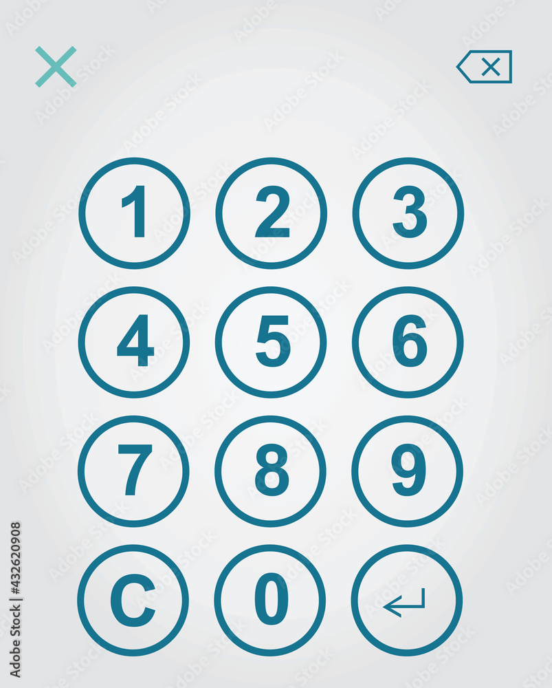 Phone numpad app. vector illustration