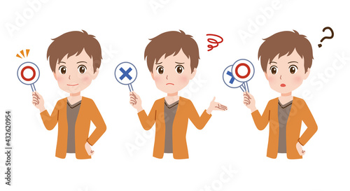 回答する若い男性のイラスト