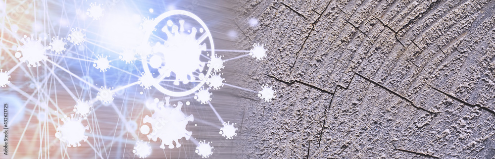 Fototapeta premium Wood texture background. Protect from virus. The contrasting texture of the boards. Wooden structure with macro shot.