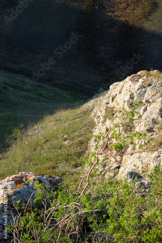 Photos The landscape of the spring mountains of the South Urals illuminated by the sun