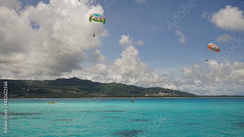 paragliding on the beach