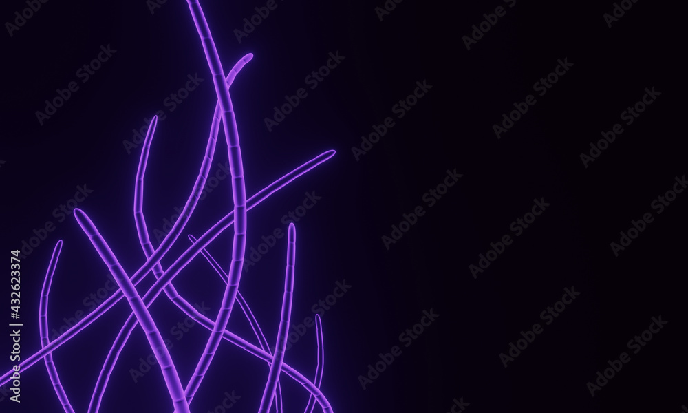 3D rendered abstract purple worms. 3D rendered abstract purple worms.