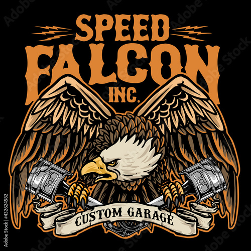 vector of eagle hold piston motorcycle