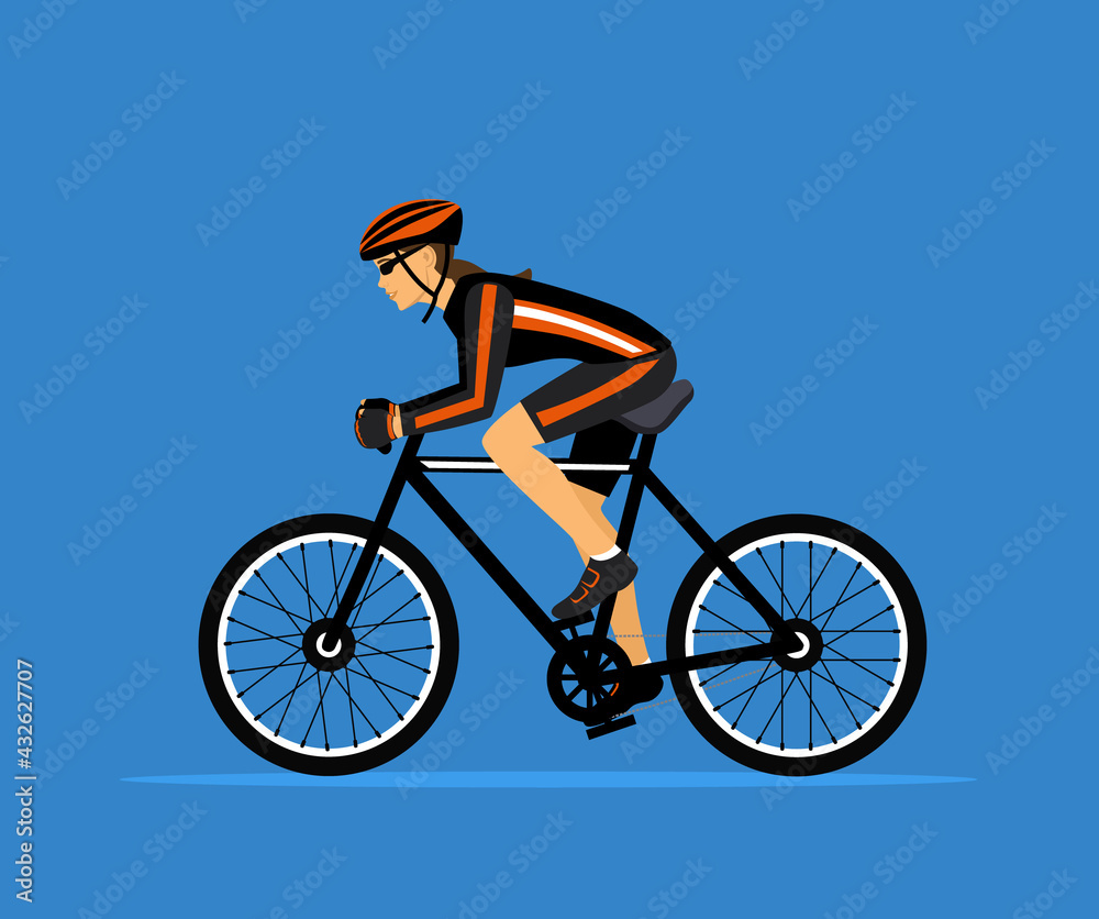 Obraz premium Woman cycling. Sport Fitness Training. active people vector illustration