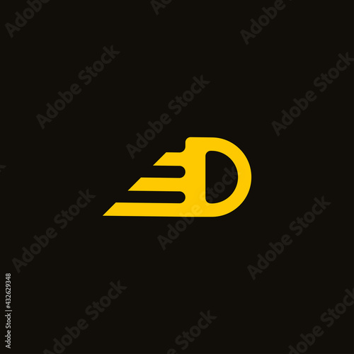 Simple letter D logo graphic design vector illustration. Delivery logo concept