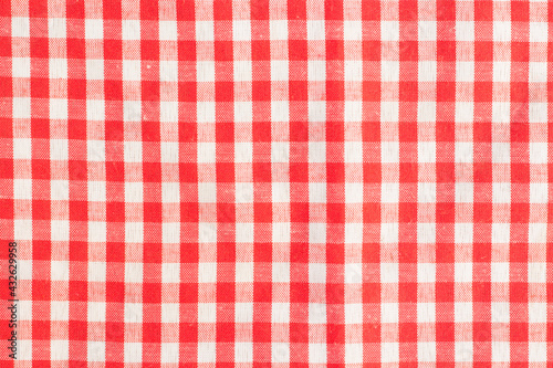 red and white checkered tablecloth