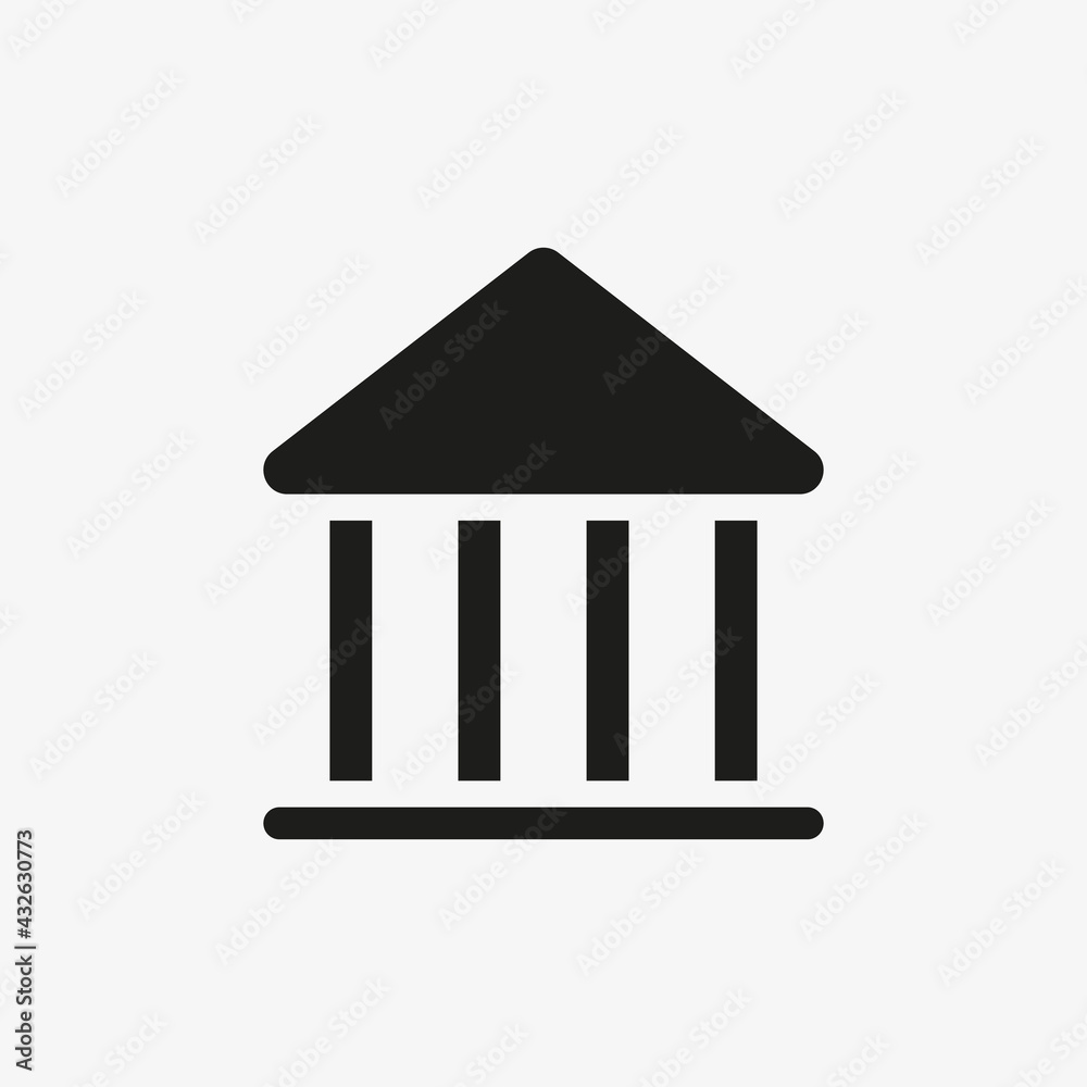 Bank icon. Financial building icon. Courthouse symbol. Bank icon. Financial building icon. Courthouse symbol.