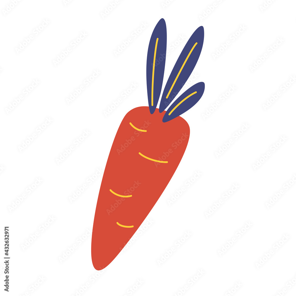 Fresh carrot icon. Health food. Vector illustration of fresh vegetable in cartoon flat simple style. Fresh carrot icon. Health food. Vector illustration of fresh vegetable in cartoon flat simple style.