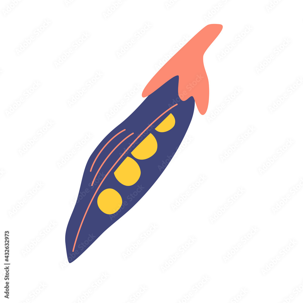 Vector pea. The end of the pod of green peas. Element for packaging design. Vegetable, isolated healthy food. Cartoon beans veggies, organic raw plant, design element. Vector pea. The end of the pod of green peas. Element for packaging design. Vegetable, isolated healthy food. Cartoon beans veggies, organic raw plant, design element.