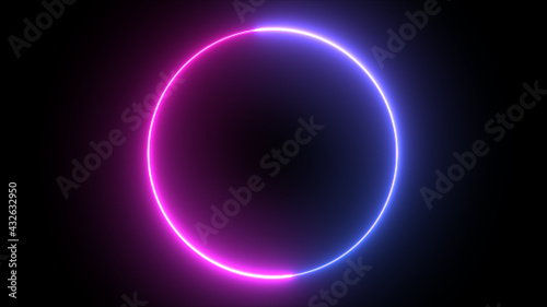 Glowing background neon circle. Abstraction for your ad and banner 3d rendering 