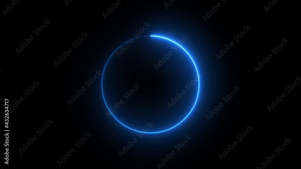 Glowing background with blue neon circle. Abstraction for your ad and banner 3d rendering Glowing background with blue neon circle. Abstraction for your ad and banner 3d rendering