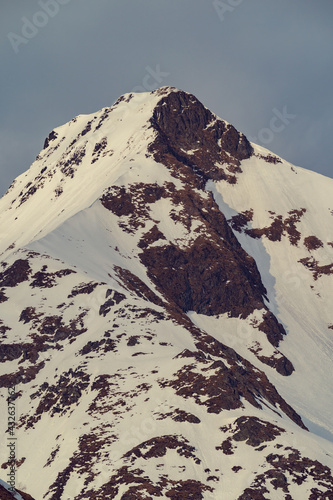 snowy summit of mountain peak